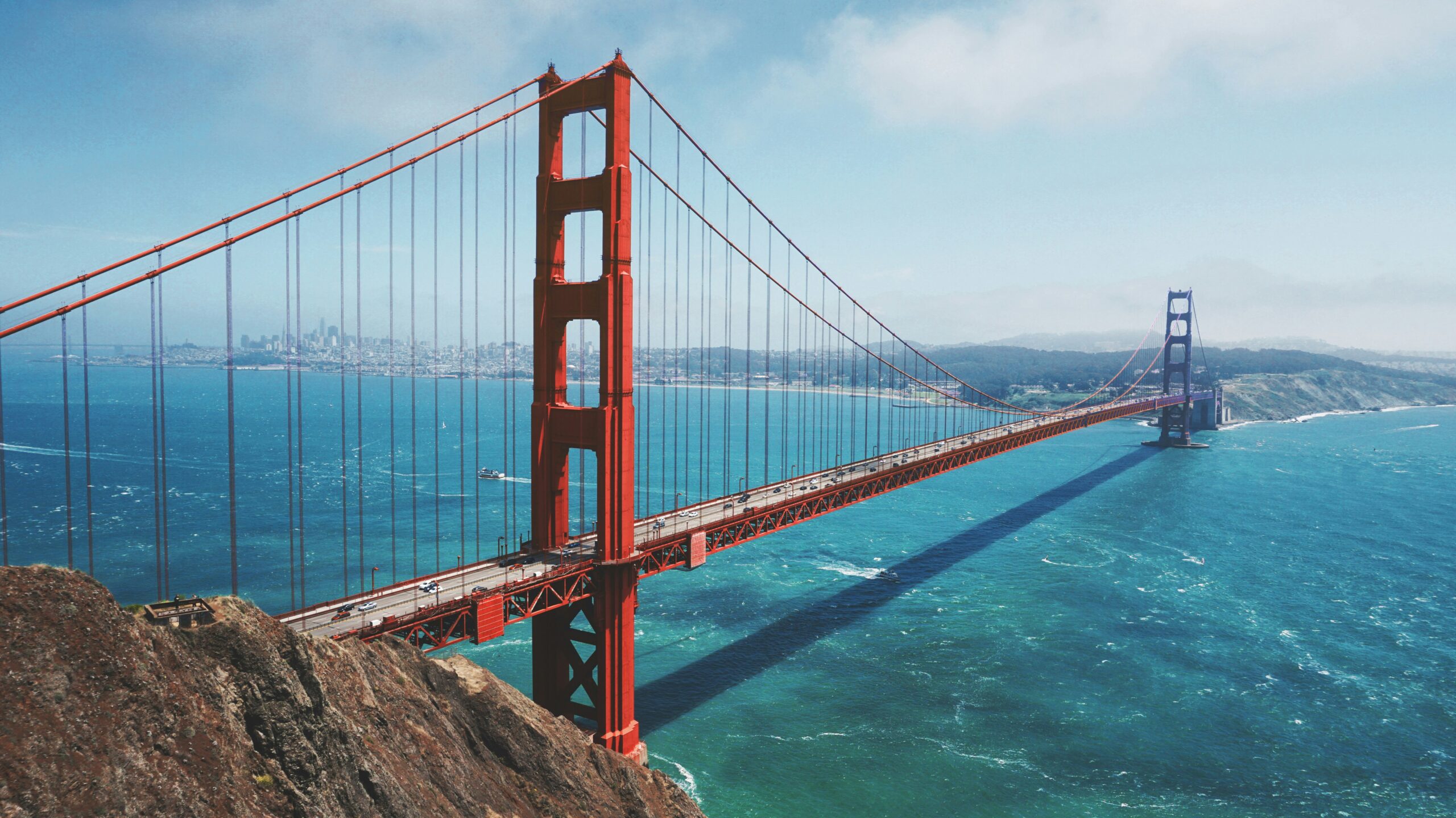 Famous red bridge in America