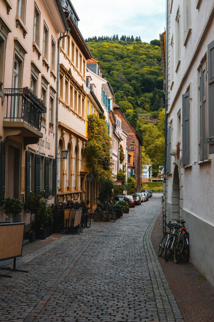 Old Buildings in the street of Heidelberg