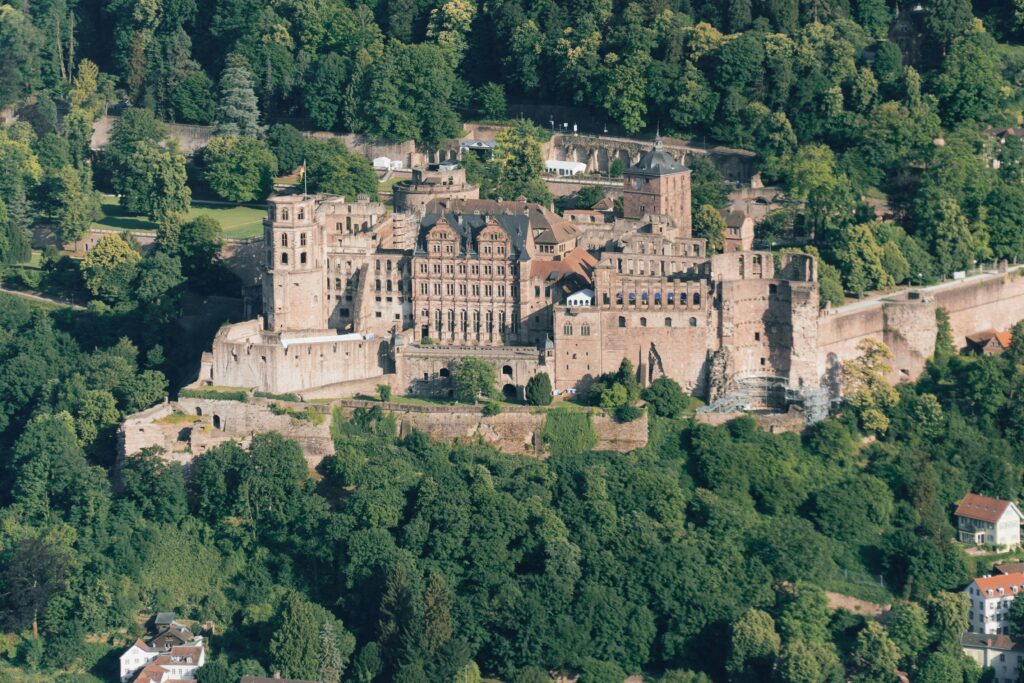 The view of Heidelberg Castle from above
